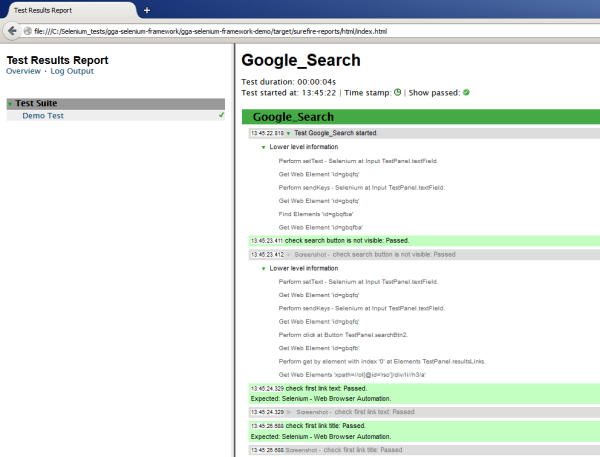GGA Selenium Framework